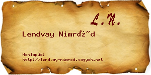Lendvay Nimród névjegykártya